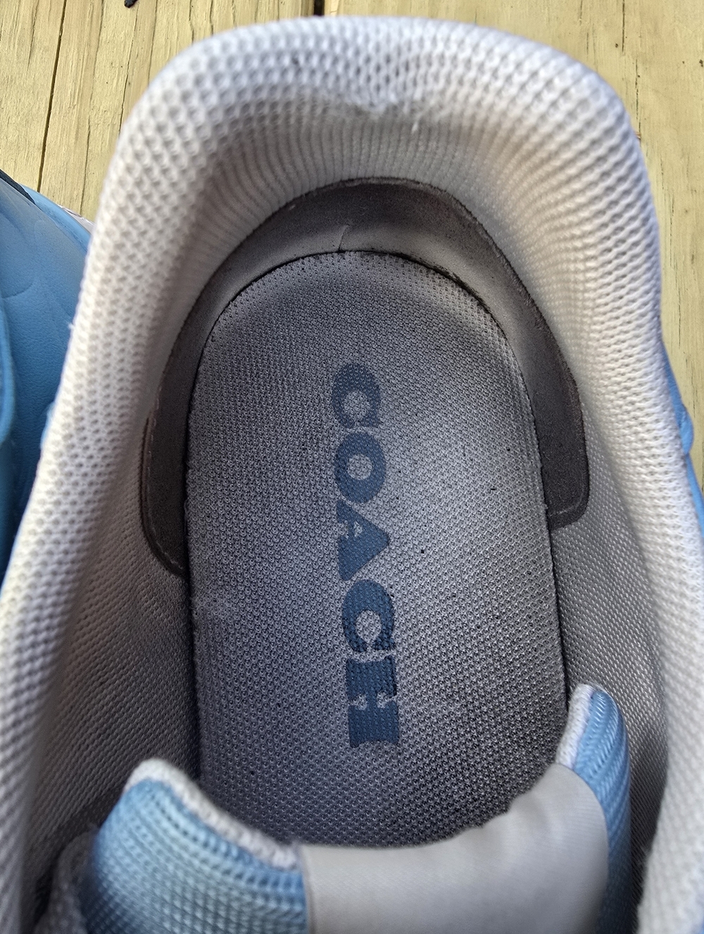 Coach Womens Clip Sneaker Signature Leather Casual Low Blue Size 8.5 CJ503 - Picture 12 of 15